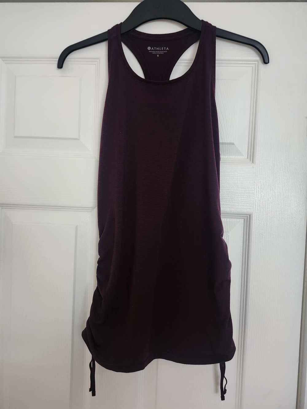 Athleta Deep Plum Racerback Tank with Side Ruching NWOT